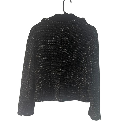 Ann Taylor Women's Size 0 XS Black Tweed Wool Blend Blazer Jacket - Picture 4 of 10
